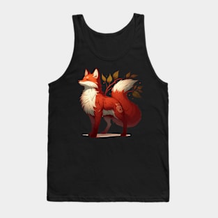 Cute adorable fox spirit in autumn colors Tank Top